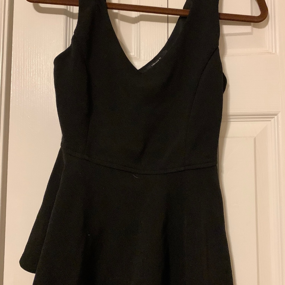 Black peplum tank